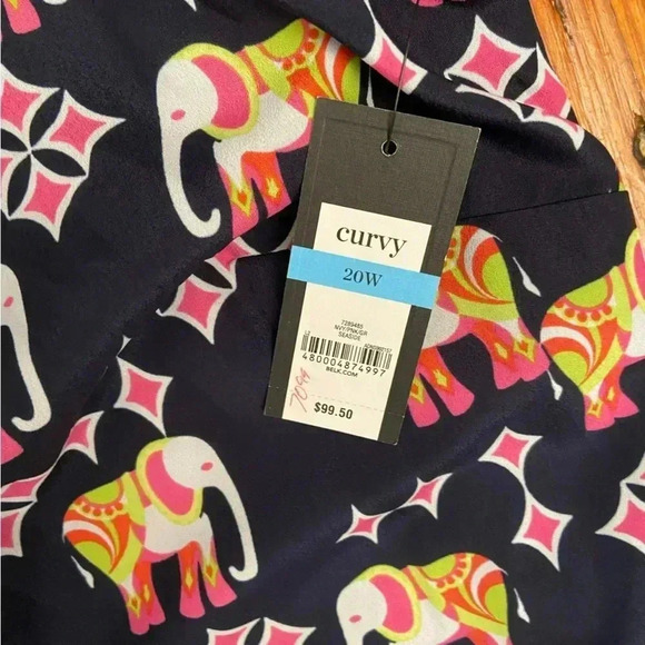 Crown & Ivy Elephant Print Sun Dress Size 20 Sleeveless Shift Summer Ruffle Navy - Picture 12 of 16
